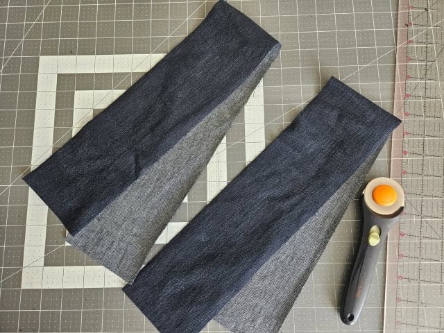 Cut the legs to make one long crossbody strap