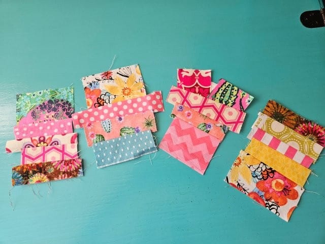 Picture of the letters with the scrap fabric attached