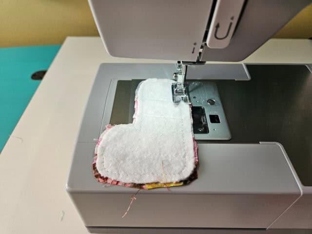 Sew over the outline stitching