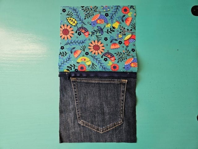 One side of the zipper sewn