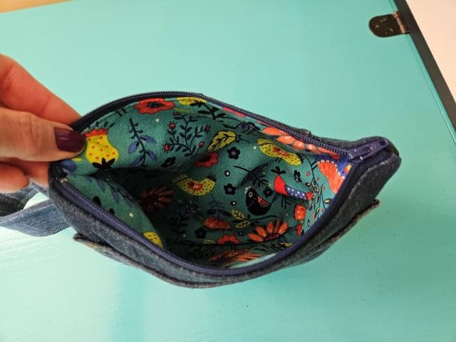DIY denim jeans wristlet sewing tutorial