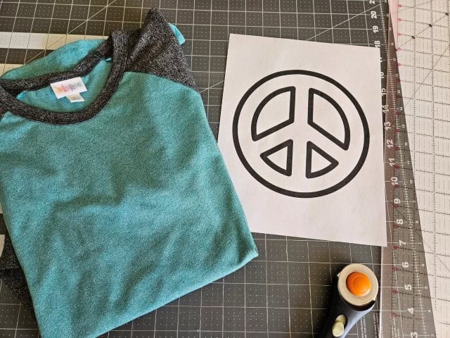 Shirt and printed peace sign