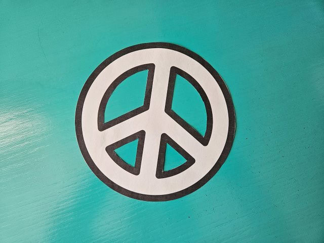 Cut out the peace sign
