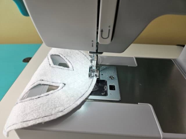 Straight stitch over the traced lines