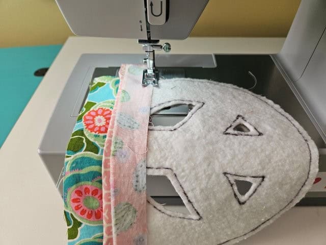 Sew the strips along the bottom